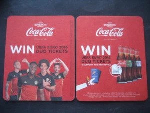 Posavasos COCA-COLA  COKE. FUTBOL UEFA EUROCOPA 2016 FRANCE Nº1 - Imagen 1 de 3