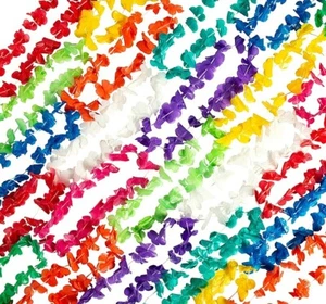 Myamy 100 Counts Tropical Luau Leis Flower Lei Theme Party Favor Hawaiian Fiesta - Picture 1 of 1