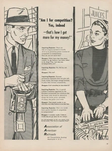 1955 Association American Railroads Am I For Competition Yes, Indeed Print Ad - Picture 1 of 1