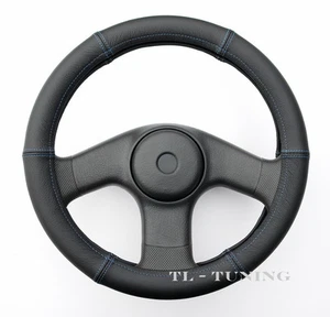Lenkradbezug Echtes Leder FADEN BLAU Lenkradhülle, Lenkradschoner / Ø 37-39 - Bild 1 von 4