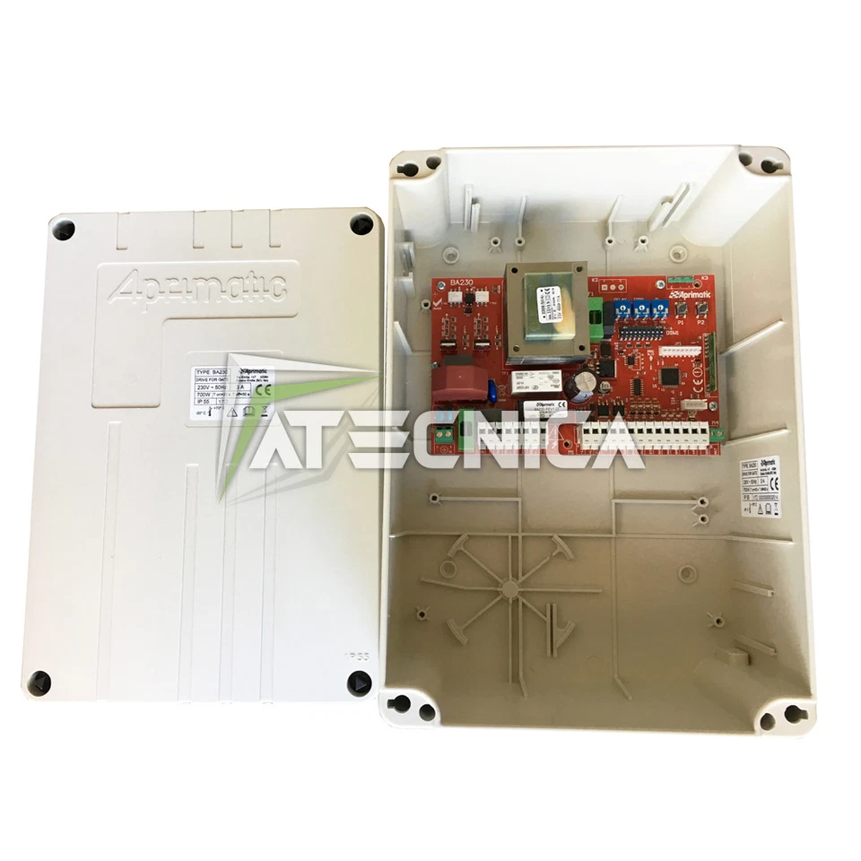 Centrale de commande portails battants APRIMATIC BA230 41628/001 moteurs 230V