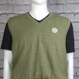 Tommy Hilfiger "Centre Hills Country Club" Olive Sweater Vest, Men's Large - Picture 1 of 9