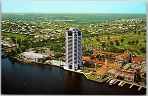 Postcard Boca Raton Florida c1960s Hotel And Club Aerial View Great Hall Pool - Picture 1 of 2