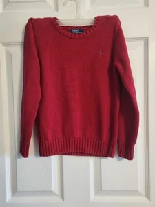 Kids Polo Ralph Lauren red sweater size 7 with Classic Polo Horse EUC - Picture 1 of 8