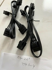 2 Pcs Corsair Type 3/4 Molex Cable x 4 for Modular PSU RM/CX/HX/SF/TX/CS/TX/AX - Picture 1 of 10