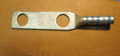 Nema 2 Hole Long Barrel #6 Copper Lug 1/2" hole Panduit LCC6-12-L - Image 1 of 2