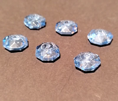 (10 piezas) COLGANTE CRISTAL OCTÁGONO, Ø 14mm, COLOR AZUL, PARA CANDELABROS Foto 1 de 4