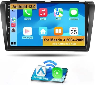 for Mazda 3 2004-2009 9" Car Stereo Video GPS Android 13.0 Bluetooth WiFi 2+32GB - Image 1 of 4