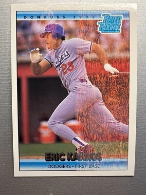 1 of a kind error. 1992 Donruss Baseball #16 Eric Karros Error Card “no dot” red - Image 1 of 4