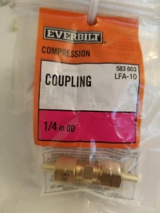 EVERBILT 1/4" OD Lead-Free Brass Compression Coupling (E16455-6 .AO)(F2) - Picture 1 of 1