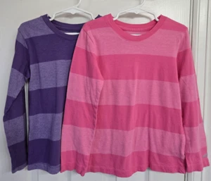 *2* Soffe Striped Long-Sleeve Girls Shirts, Size 7 (S) - Picture 1 of 3