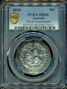 Australia 2010 Fifty Cents 50c (Royal Engagement) - PCGS MS68 - Bild 1 von 3