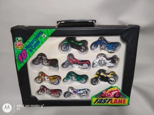 Toys R Us Fast Lane Motorcycles Set With Vinyl Carrying Case 10 Bikes - Picture 1 of 17