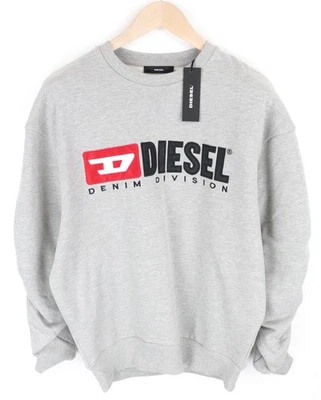 Diesel F-Arap Felpa Donna XS Grigio Chiaro Taglie Forti Girocollo Felpa Comode - Immagine 1 di 4