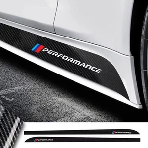 FOR BMW 1 2 3 4 5 SERIES X5X6 CARBON FIBER PATTERN MP SIDE STICKER SKIRT DECALS - Picture 1 of 17