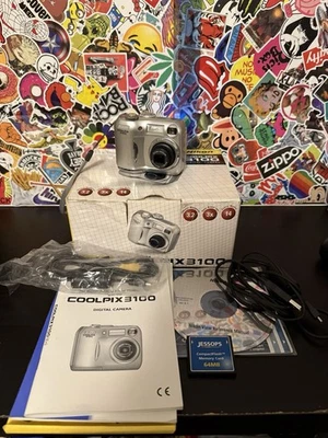 Nikon Coolpix 3100 Digital Camera, Silver, Boxed w/ Accessories Fully Working - Image 1 of 4