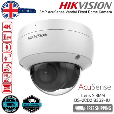 Hikvision 8MP 4K Darkfighter AcuSense IP Camera MIC POE DS-2CD2183G2-IU 2.8MM - Image 1 of 4