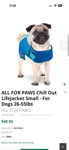 All For Paws Hundeschwimmweste - Chill Out - Größe S - Schwimmweste NEU - Bild 1 von 5