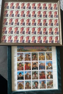 LEGENDS OF THE WEST USPS 1993 .29 CENT & WC Fields 1979 15 cent sheets framed - Picture 1 of 3