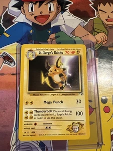 Pokémon Lt. Surge's Raichu Rare #28 Gym Heroes lp - Picture 1 of 12