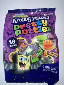 5,71oz/18ct SpongeBob Krabby Patties KÜRBIS + HAMBURGER Gummibonbons Halloween - Bild 1 von 2