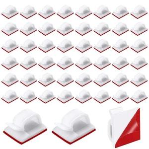 Clips Câbles 50 Pièces Clips De Câble Autocollants Cavalier Cable Electrique ... - Afbeelding 1 van 7