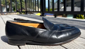 Zapatos de vestir planos mocasines Edward Green Penny para hombre talla US 10.5 D cuero negro - Imagen 1 de 11