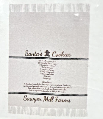VHC Brand Seasons Crest Sawyer Mill Santa Cookies Woven Throw 60x50” Creme New - Image 1 of 4