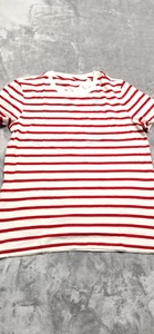 J.Crew Women's Size Small Red White Relaxed 100% Linen Striped T Shirt NWT - Picture 1 of 9