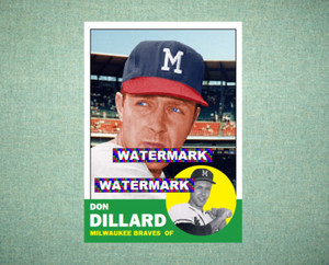 Don Dillard Milwaukee Braves 1963 Style Custom Baseball Art Card