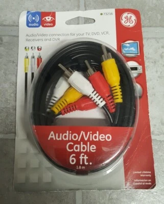 NEW GE 73216 Audio/Video Cable Red/White/Yellow 6FT - Image 1 of 4