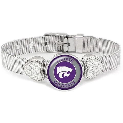 Kansas State University Wildcats Womens Adjust Silver Bracelet Jewelry Gift D26 Cover