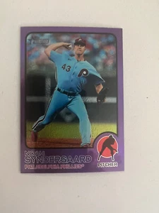 Noah Syndergaard Philadelphia Phillies 2022 Topps Heritage Purple Chrome #670 - Picture 1 of 2