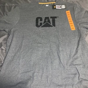 CAT Flexible rubber paint logo tactless back for comfort t shirt gray XXL - Picture 1 of 4