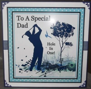 HANDMADE HOBBIES FATHER'S DAY BIRTHDAY CARD MEN'S CONTEMPORARY GOLF PLAYER - Picture 1 of 1