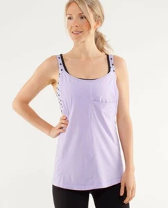 lululemon Run: For Your Money Tank Lilac high Noon Dot Lilac Black Size 6 - Picture 1 of 9