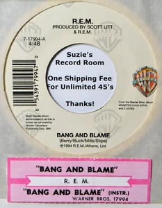 REM R.E.M. Bang and Blame #A 90's Alternative Rock Jukebox Strip & 45 7" Vinyl - Picture 1 of 3