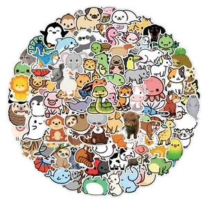100x Tier-Motiv Sticker, Vynil Aufkleber für Kinder, Laptop, Koffer, Freizeit - Bild 1 von 7