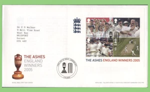 G.B. 2005 The Ashes Cricket M/S Royal Mail First Day Cover, London SE11 - Imagen 1 de 1