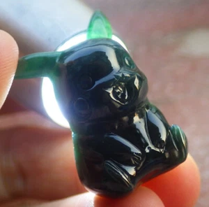 Video Certified Icy Blue Water 100% A Jade jadeite Display Rabbit Cartoon 936003 - Picture 1 of 9
