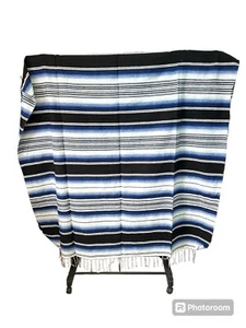 Manta Sarape XL, 5' X 7', Mexica, HOT ROD, Fundas de Asiento, Motocicleta, MEZCLA AZUL - Imagen 1 de 4