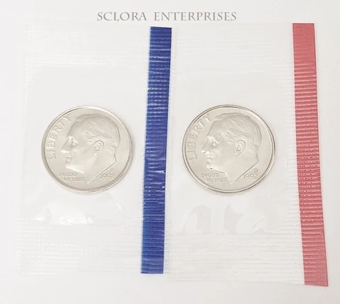 1992 P & D Roosevelt Dime Set (2 Coins) *MINT CELLO* *FREE SHIPPING* Cover