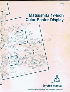 Original Atari Matsushita 19" Color Raster Display Service Arcade Spiel Handbuch - Bild 1 von 2