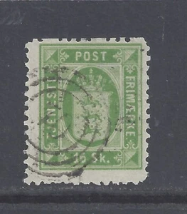 DINAMARCA 1871 OFICIAL 16sk. GREEN PERF 14x 131/2 USADO SG O53 - Imagen 1 de 2