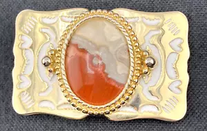 Hebilla de cinturón de mujer jaspeada tono latón dorado 3" x 2" rectangular - Imagen 1 de 7