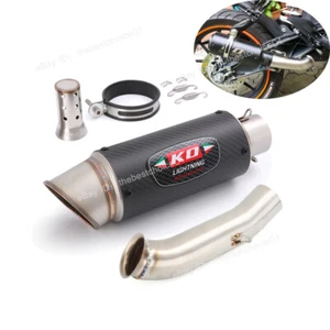 Silenciador de escape de carbono tubo de enlace medio modificado para Duke 390 125 250 RC390 2017-20 - Imagen 1 de 16