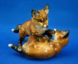 Fritz Heidenreich Rosenthal figurine Fox cubs Animal Hard Porcelain 1900 Germany - Picture 1 of 24