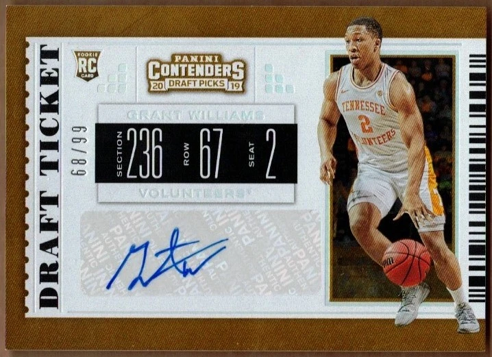 2019-20 CONTENDERS DRAFT PICKS DRAFT TICKET AUTO #75 GRANT WILLIAMS #68/99 - Image 1 of 1