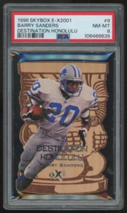 1998 Skybox E-X2001 Barry Sanders Destination Honolulu #9 PSA 8 - Picture 1 of 2