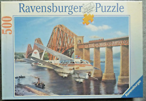 NEW RAVENSBURGER "FLIGHT OVER THE FORTH BRIDGE" airplane 500 Piece Jigsaw Puzzle